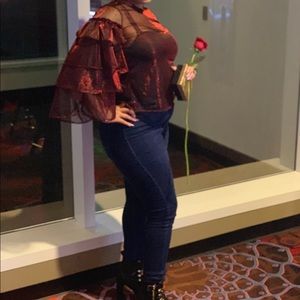 “Fiesta” red translucent blouse ❤️